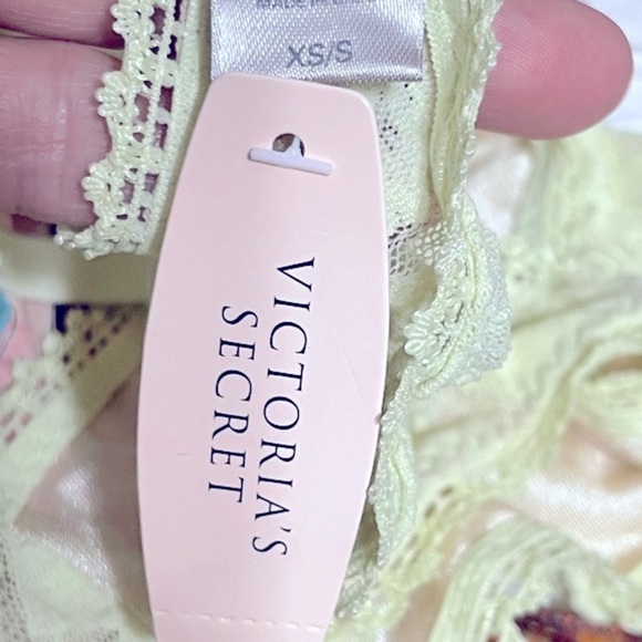 VICTORIA’S SECRET mint green lace and orange plaid ribbon garter belt XS/S, NWT - Picture 3 of 8